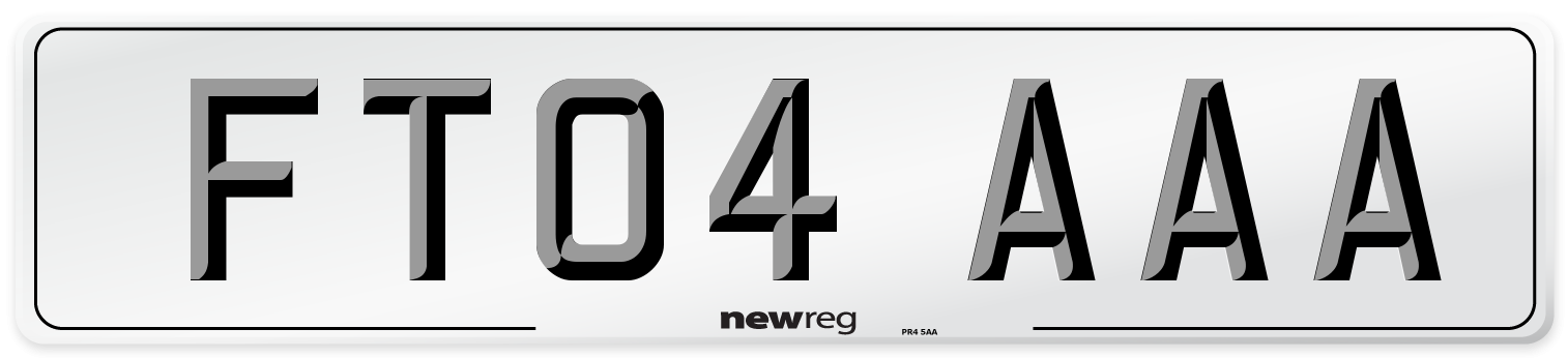 FT04 AAA Number Plate from New Reg